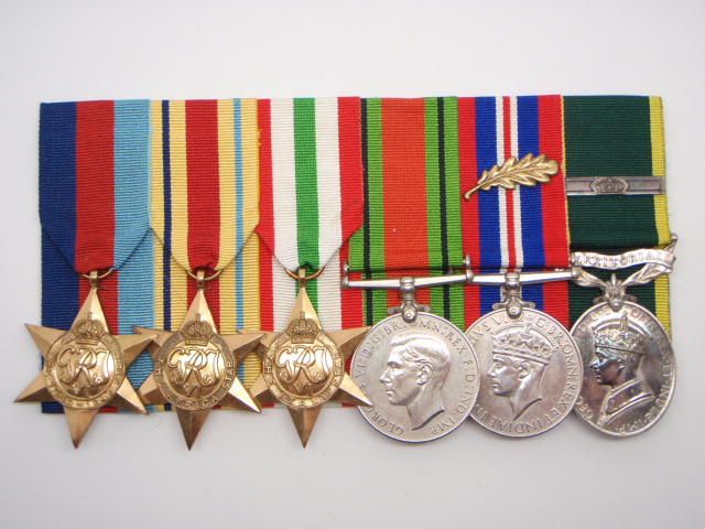 WW2 and Territorial Efficiency Medal (with Bar) Mentioned In Despatches Medal Group of Six - W.O.II. J.F. Keer, Royal Artillery