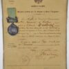 Unnamed Crimea Medal (Clasp - Sebastopol) with Original Certificate - Louis Marill, 3rd Regiment d'Artillerie