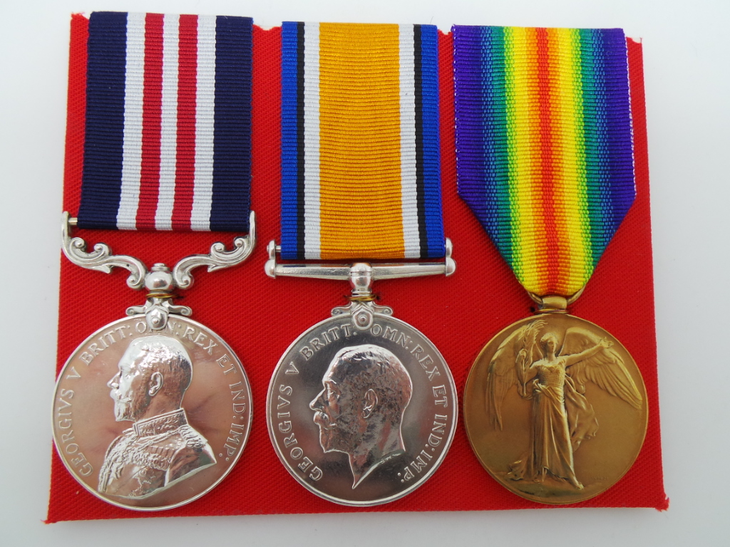 WW1 Military Medal, British War Medal & Victory Medal Group of Three - Sjt. J. Eddleston, 8th Bn. South Lancashire Regiment