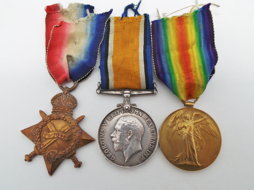 WW1 1914-15 Star Medal Trio - Pte. H.C. Crawley, Northumberland Fusiliers