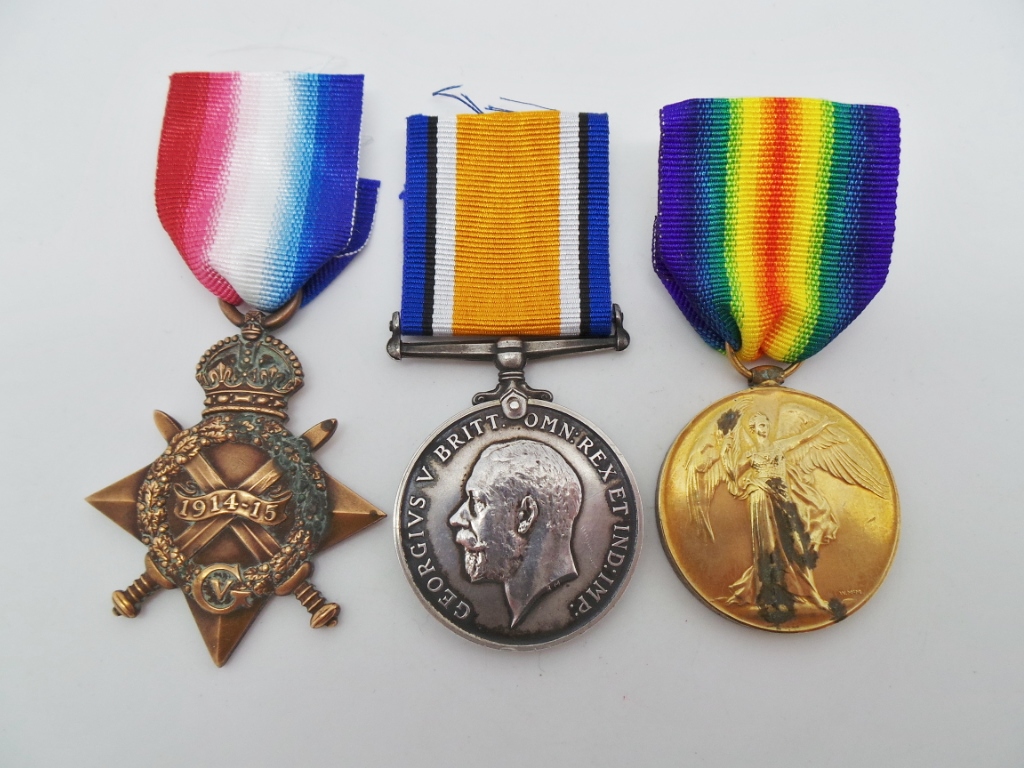 WW1 1914-15 Star Medal Trio - Pte. W.S. Mellis, Army Service Corps