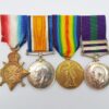 1914-15 Star Medal Trio and General Service Medal (Clasps - Iraq, N.W. Persia) - Pte. J.E. Leaver, The Queen's (Royal West Surrey) Regt and York & Lancaster Regt