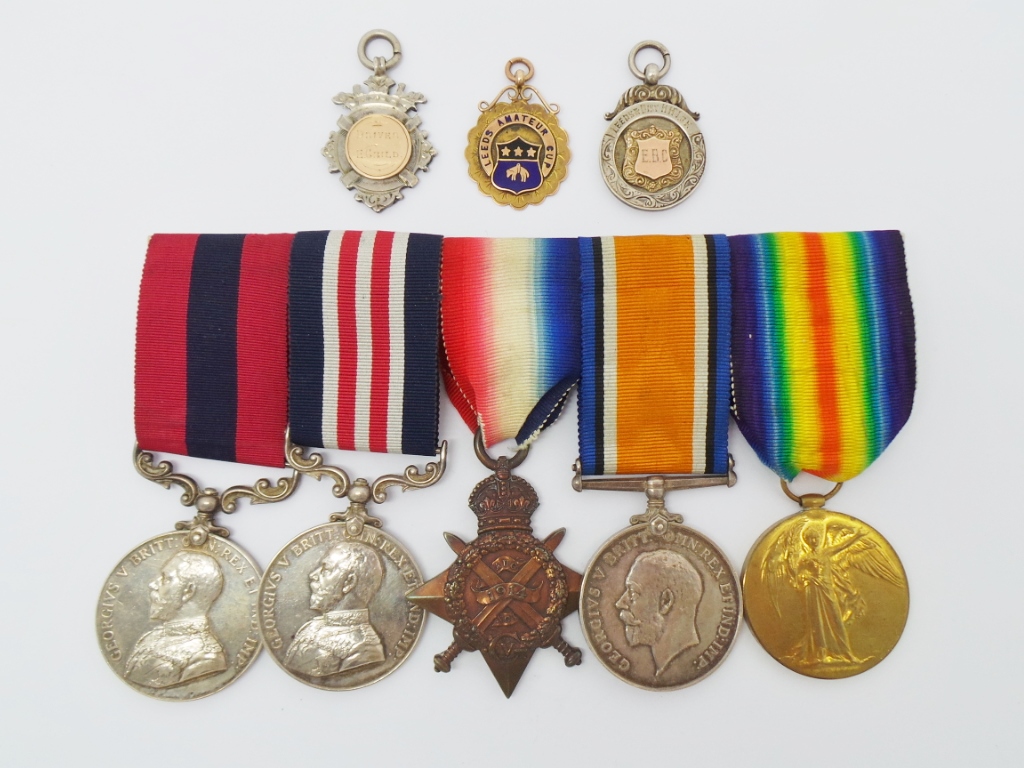 Distinguished Conduct Medal, Military Medal (Somme), 1914 Mons Star, British War & Victory Medal Group of Five plus Gold & Silver Sporting Medals - Bmbr.-W.O.2. E.B. Child, Royal Horse Artillery