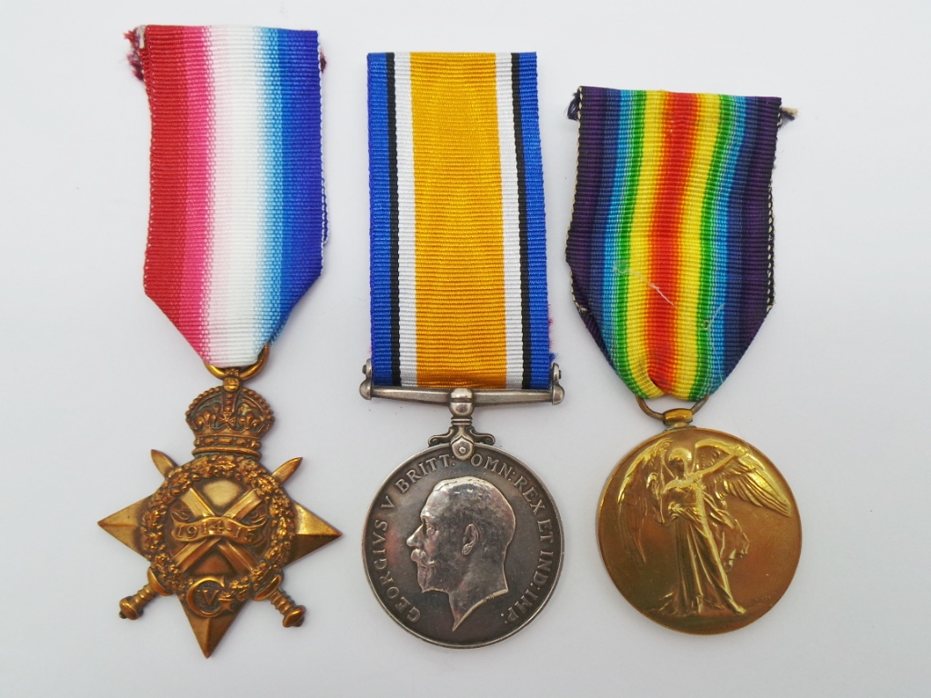 WW1 1914-15 Star Medal Trio - 2nd Lieut. G.P. Hall, South Lancashire Regiment