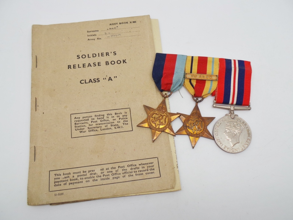 WW2 8th Army Battle of Gazala Prisoner of War Medal Group - Pte. S.V. Lamb, Green Howards