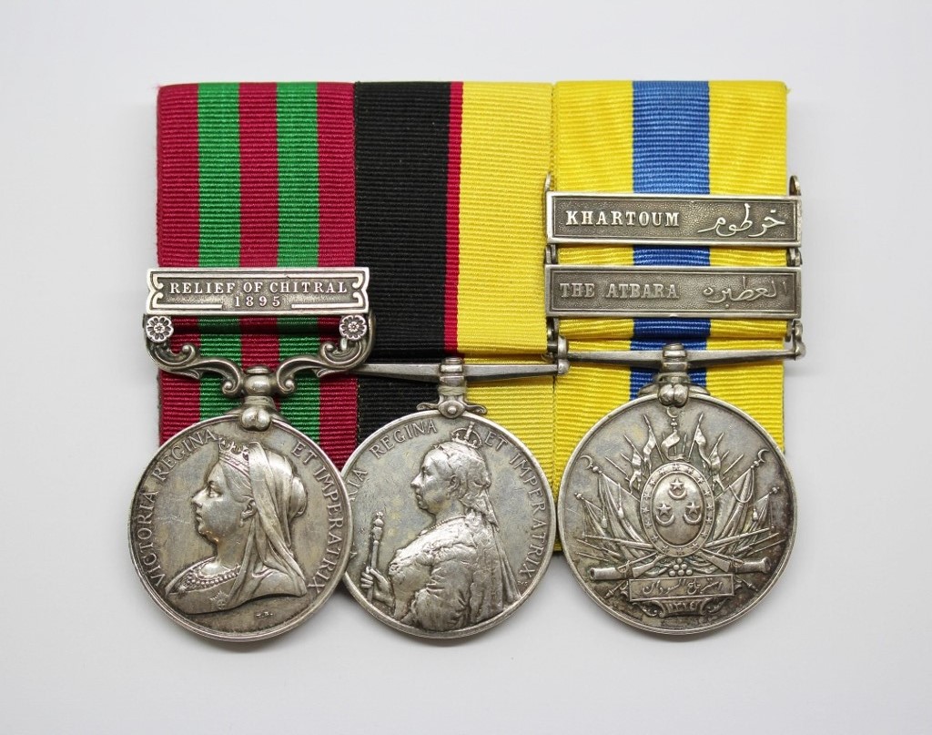 1895 India General Service Medal (Clasp - Relief of Chitral 1895), Queen's Sudan & Khedives Sudan (Clasps - The Atbara, Khartoum) Medal Group - Pte. M. Fountain, Seaforth Highlanders