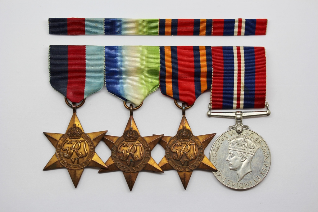 WW2 1939-45 Star, Atlantic Star, Burma Star & War Medal Group of Four - Unattributed