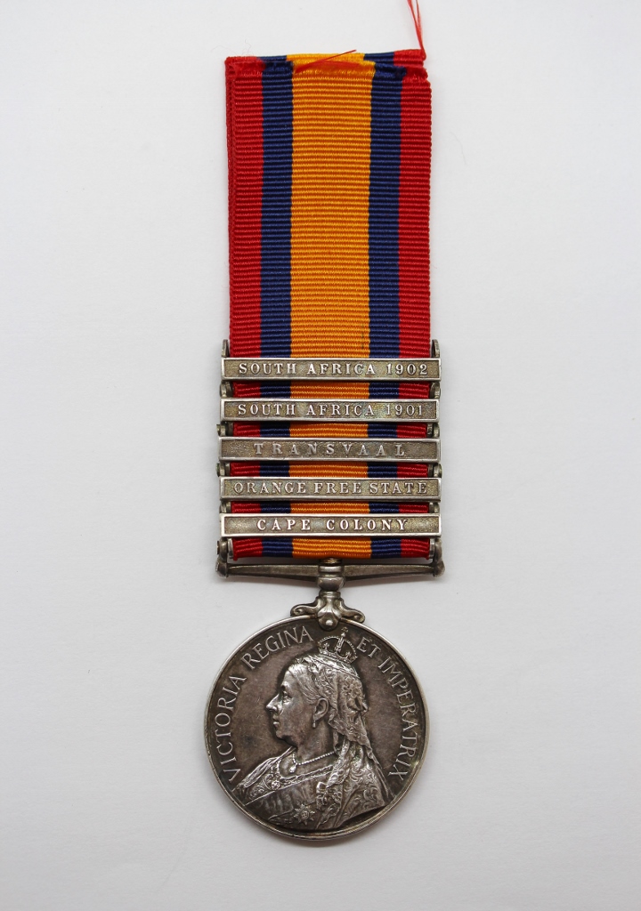Queen's South Africa Medal (Clasps - Cape Colony, Orange Free State, Transvaal, South Africa 1901, South Africa 1902) - Pte. J. Doherty, 3rd Dragoon Guards