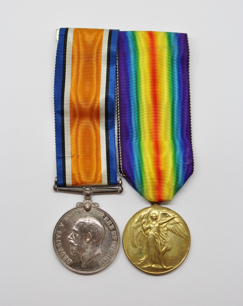 WW1 British War & Victory Medal Pair - Pte. L.L. Haskey, Army Service Corps