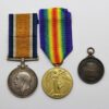 WW1 British War & Victory Medal Pair with Royal Life Saving Society Medal - Pte. R. Clayton, Army Service Corps