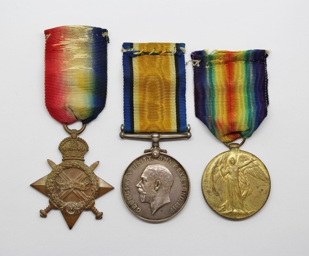 WW1 1914-15 Star Medal Trio - Gsr./Dkyn. F. Clayton, Mercantile Fleet Auxiliary