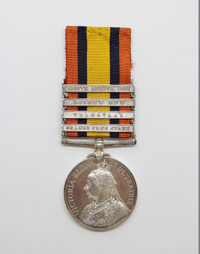 Queen's South Africa Medal (Clasps - Orange Free State, Transvaal, Laing's Nek, South Africa 1901) - Pte. W. Ball, South Lancashire Regiment