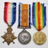 WW1 1914 Mons Star Medal Trio - J. Bacon, Sto. Cl.1., Nelson Battalion, Royal Naval Division - Wounded at Gallipoli