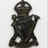 Royal Irish Rifles Blackened Brass Cap Badge - King's Crown
