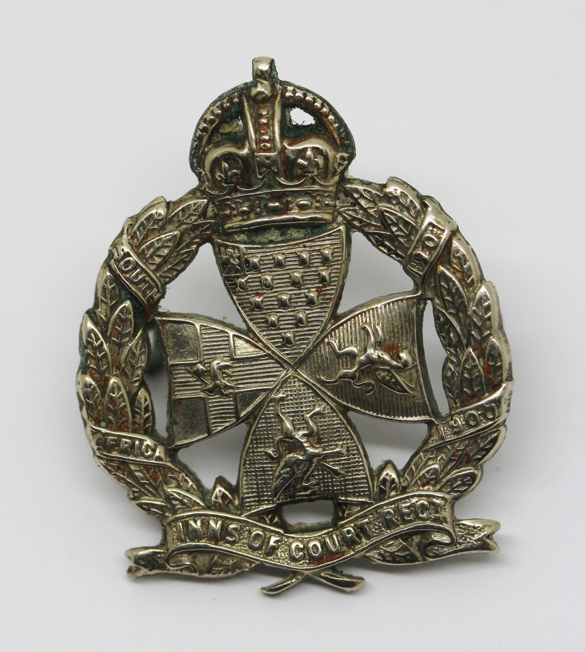 Inns of Court Regiment Officer's Cap Badge - King's Crown