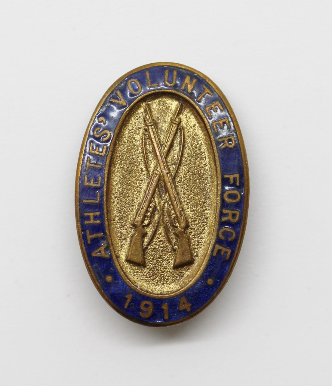 WW1 Athletes' Volunteer Force 1914 Enamelled Lapel Badge