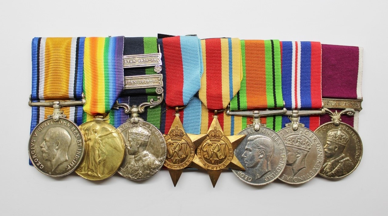 WW1, 1908 IGS (2 Clasps), WW2 and George V Long Service & Good Conduct Medal Group of Eight - Sjt. W.J. Wilcox, Royal Artillery