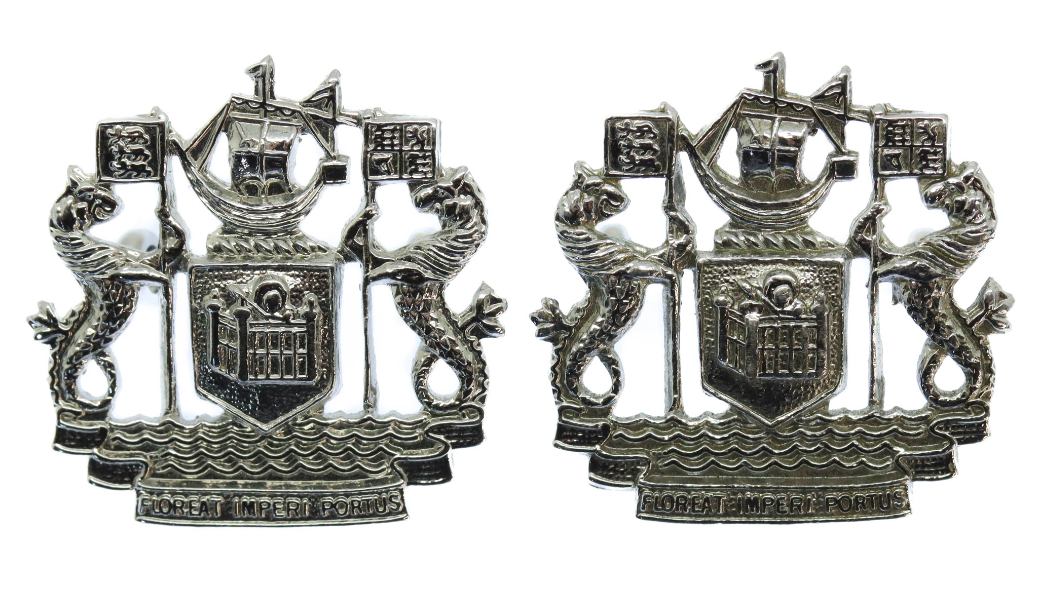 Pair of Port of London Authority Police Collar Badges