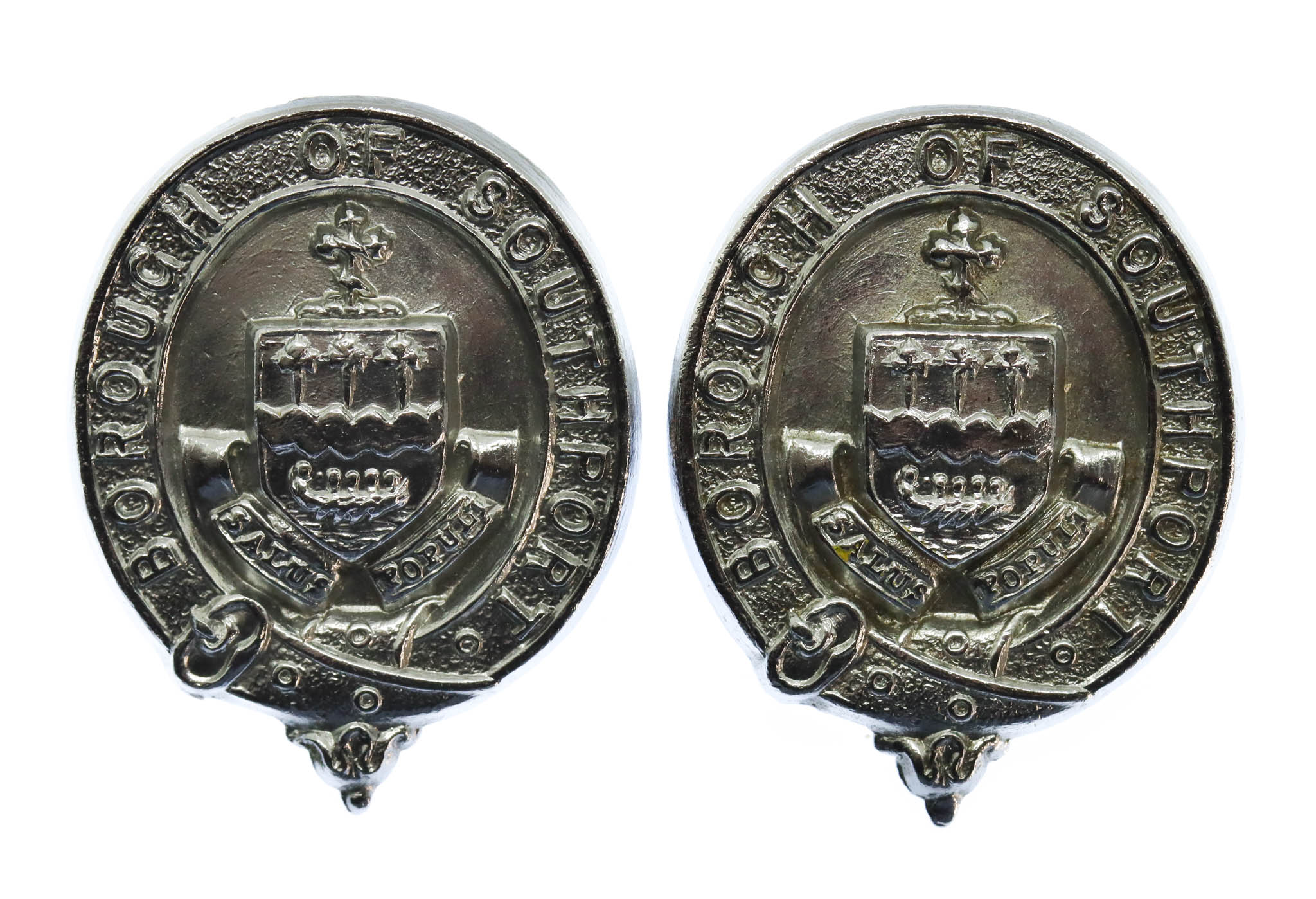 Pair of Southport Borough Police Collar Badges