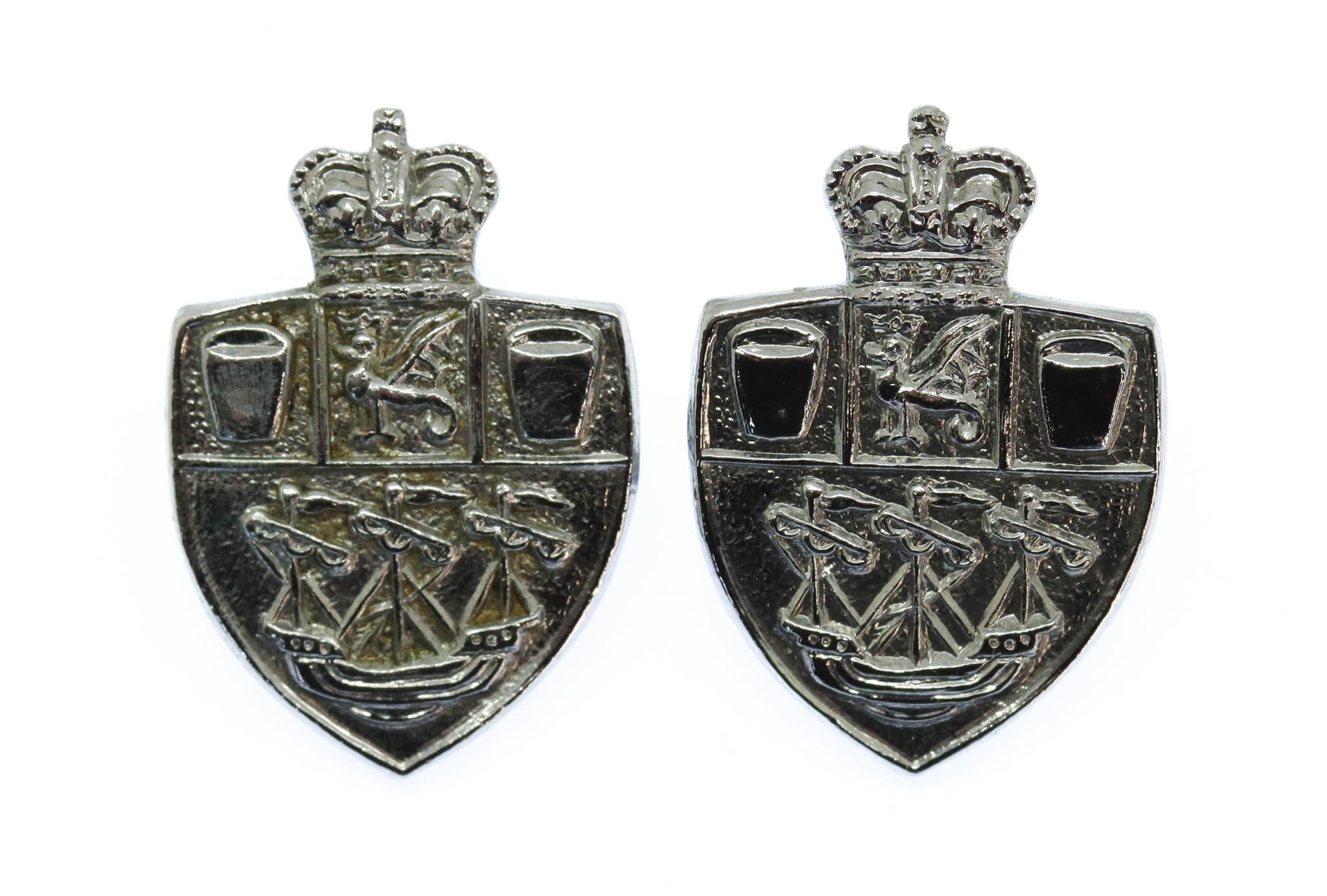 Pair of Teesside Constabulary Collar Badges - Queen's Crown