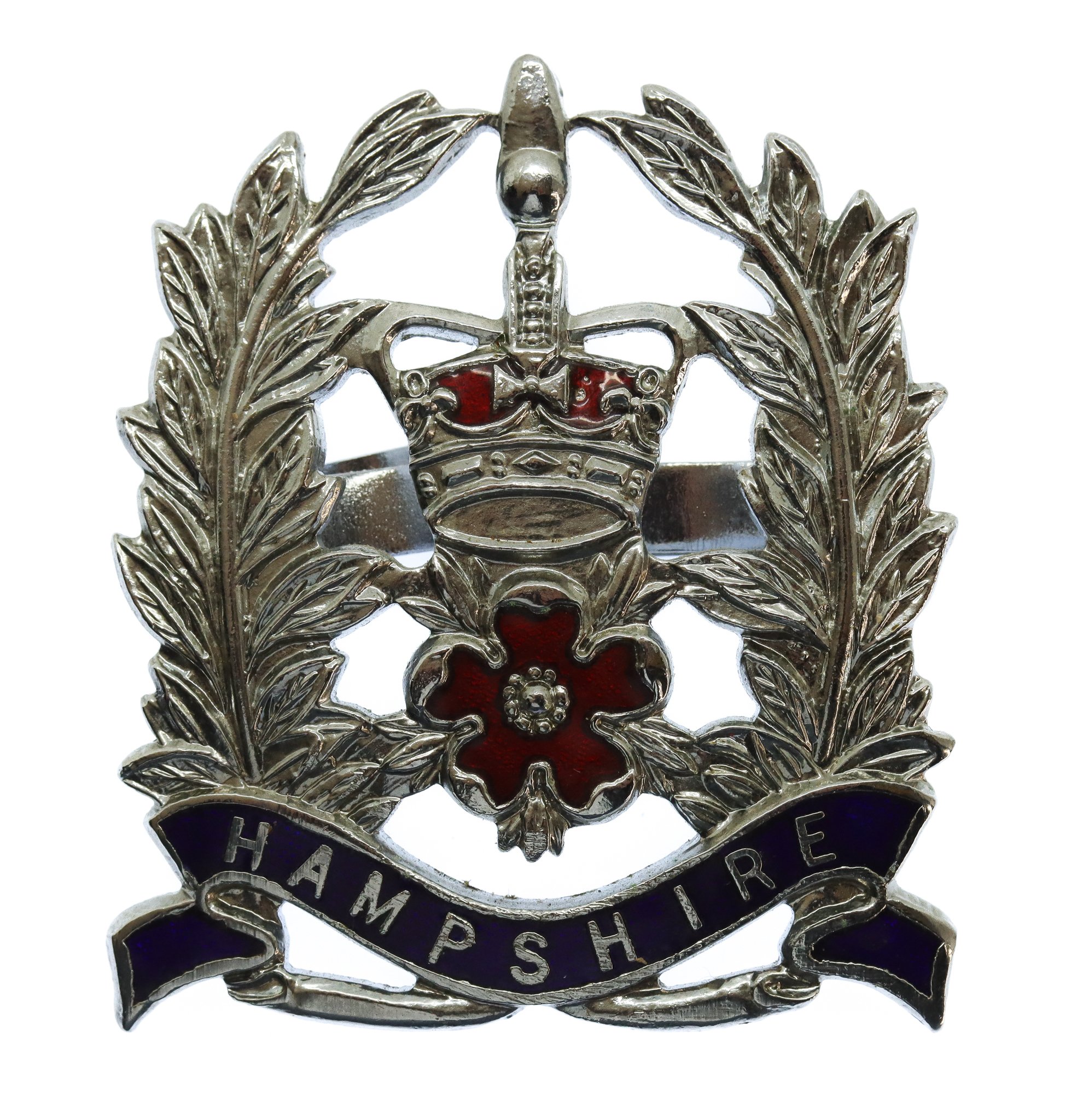 Hampshire Constabulary Sergeant's Enamelled Cap Badge - Queen's Crown