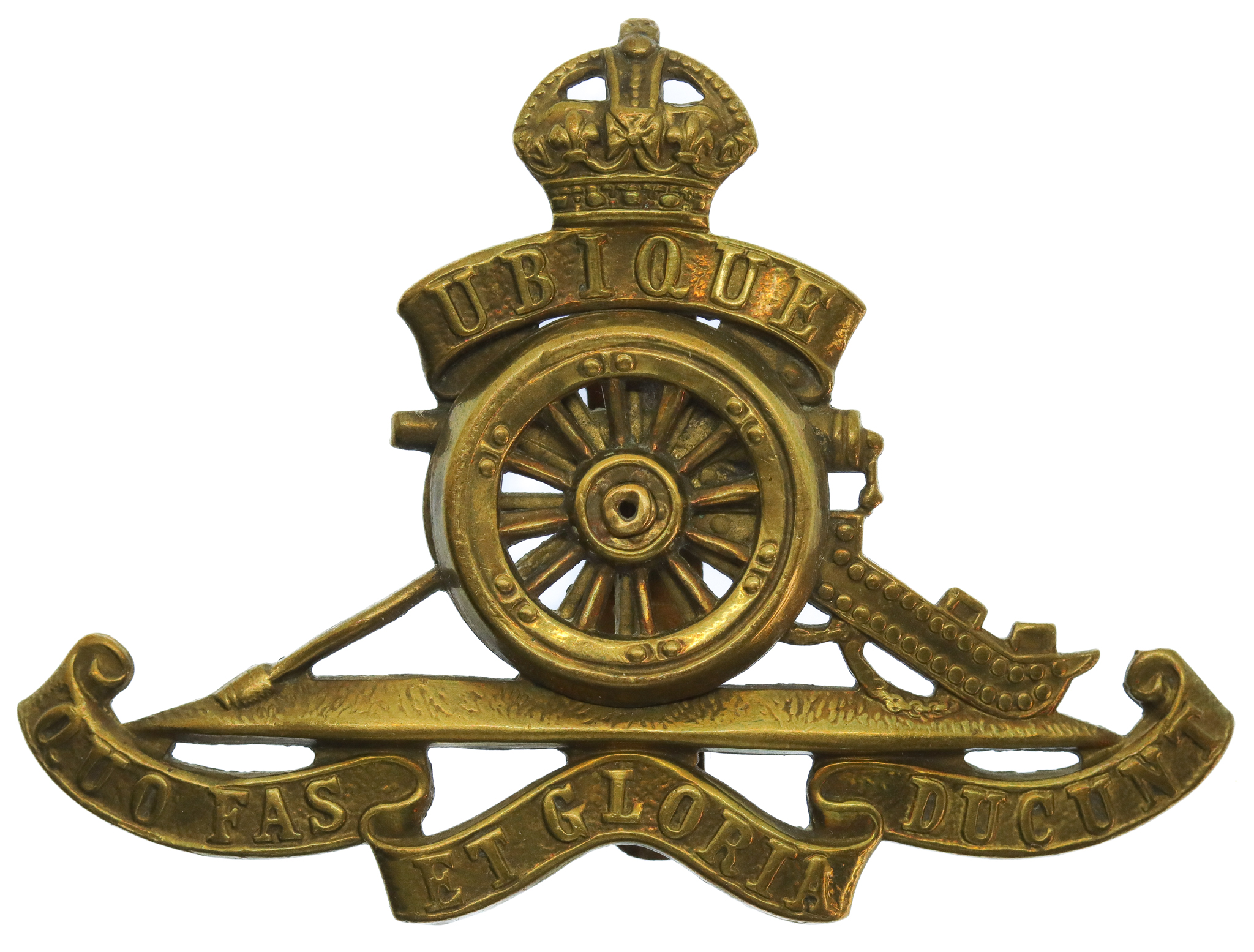 Royal Artillery (Revolving Wheel) Cap Badge - King's Crown