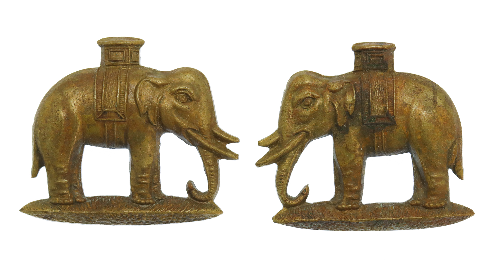 Pair of Duke of Wellington's (West Riding Regiment) Brass Collar Badges 
