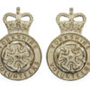 Pair of Yorkshire Volunteers Officer's Silvered Collar Badges - Queen's Crown