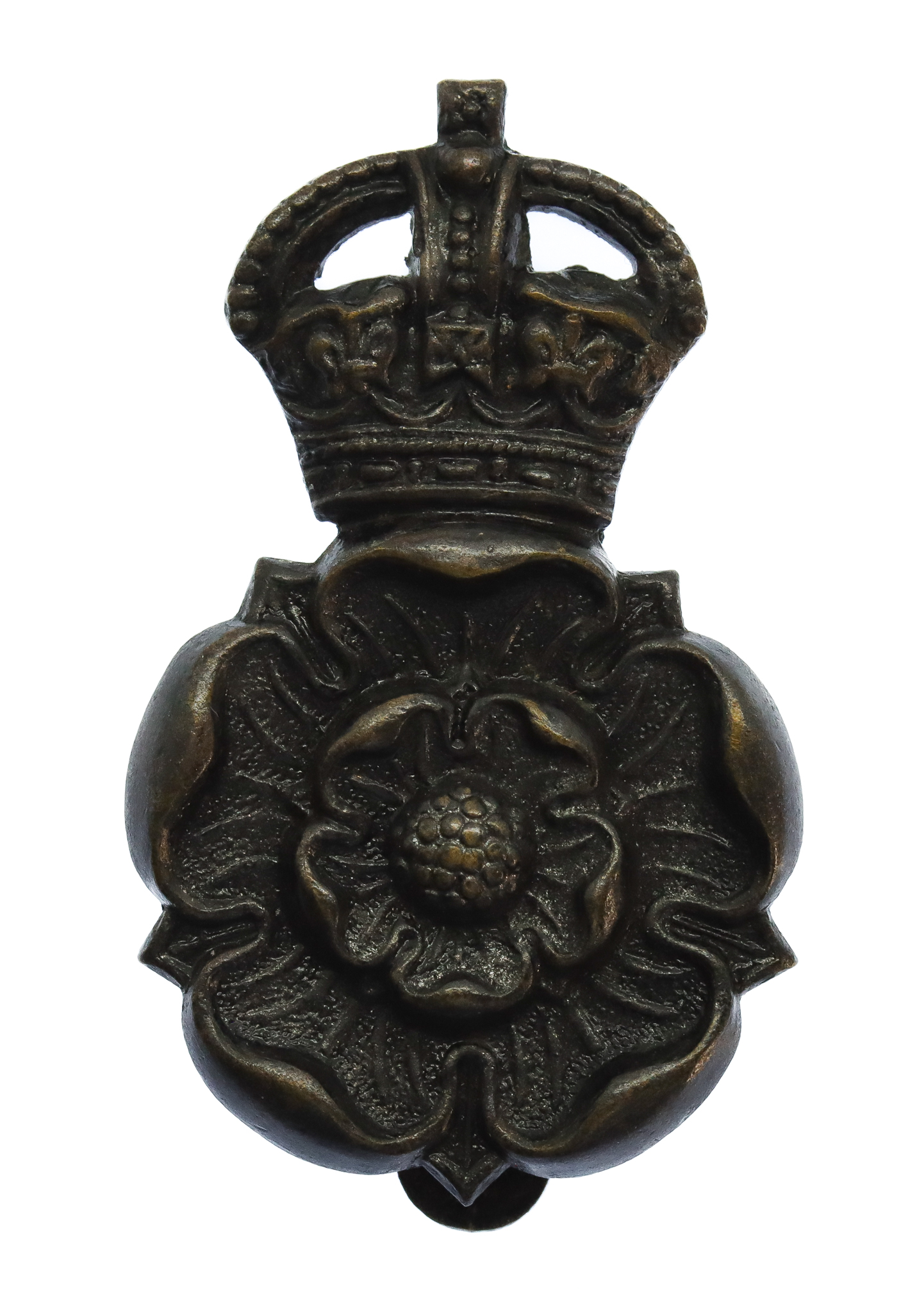Yorkshire Dragoons Blackened Brass Cap Badge - King's Crown