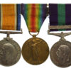 WW1 British War Medal, Victory Medal and General Service Medal (Clasp - Iraq) Group of Three - Gnr. D. Paterson, Royal Artillery