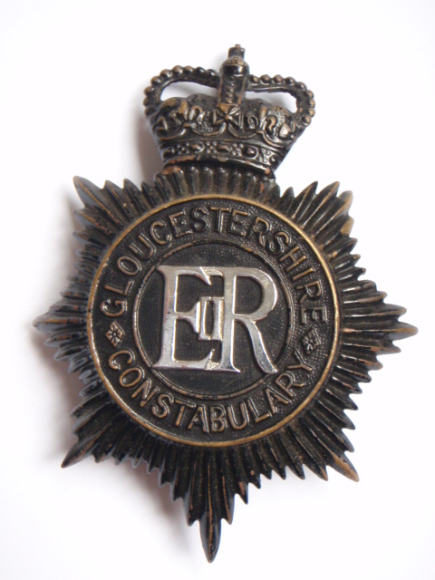 Gloucestershire Constabulary Night Helmet Plate - Queen's Crown