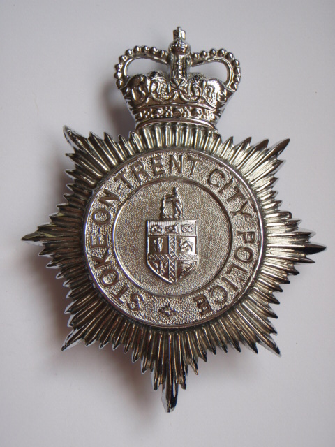 Stoke-On-Trent City Police Helmet Plate - Queen's Crown