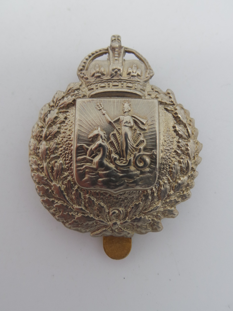 Barbados Police Cap Badge - King's Crown