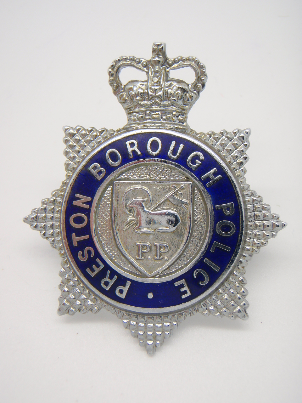 Preston Borough Police Inspectors Cap Badge - Queen's Crown