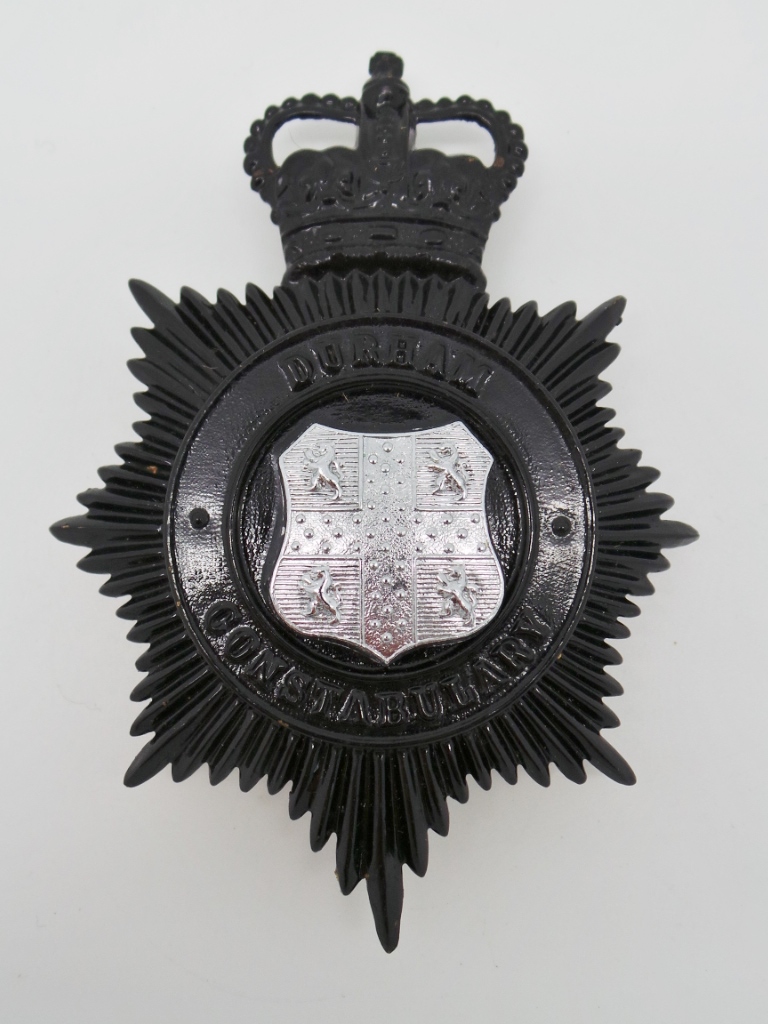 Durham Constabulary Night Helmet Plate - Queen's Crown