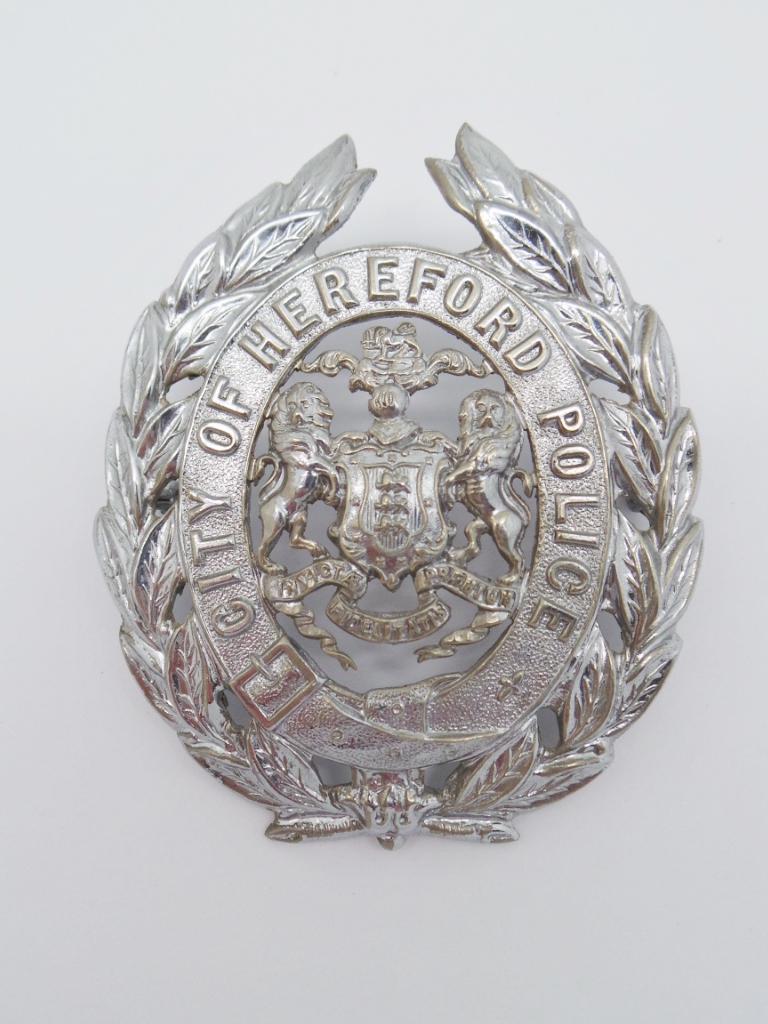Hereford City Police Helmet Plate (Coat of Arms)