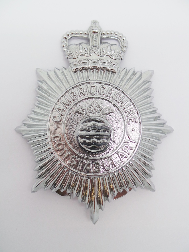Cambridgeshire Constabulary Helmet Plate - Queen's Crown