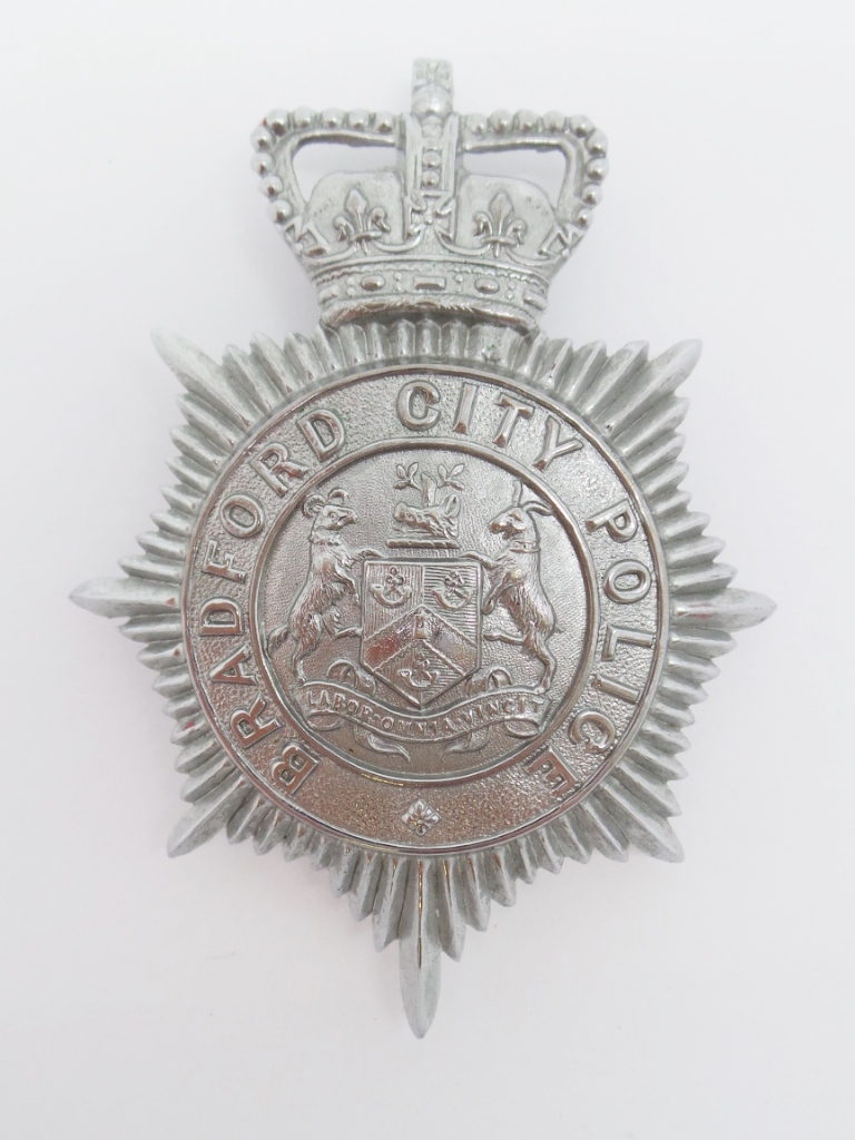 Bradford City Police Helmet Plate - Queen's Crown