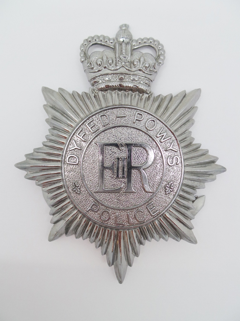 Dyfed-Powys Police Helmet Plate - Queen's Crown
