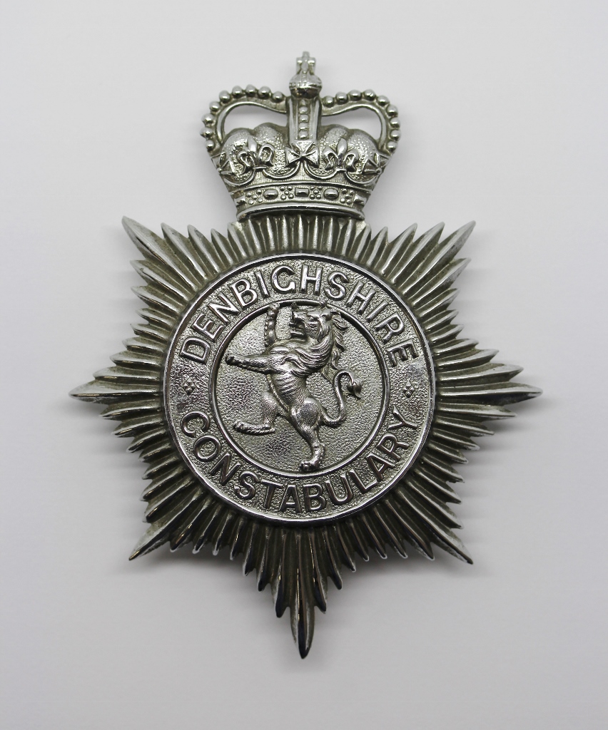Denbighshire Constabulary Helmet Plate - Queen's Crown