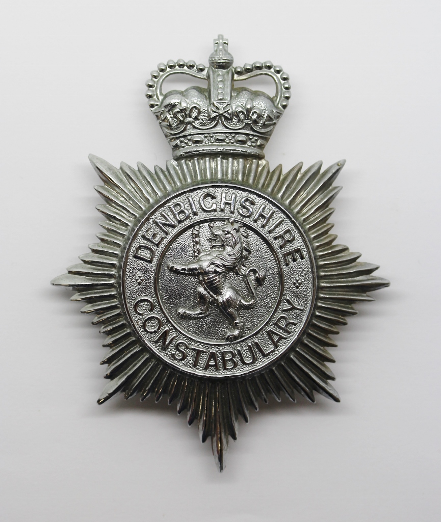 Denbighshire Constabulary Helmet Plate - Queen's Crown