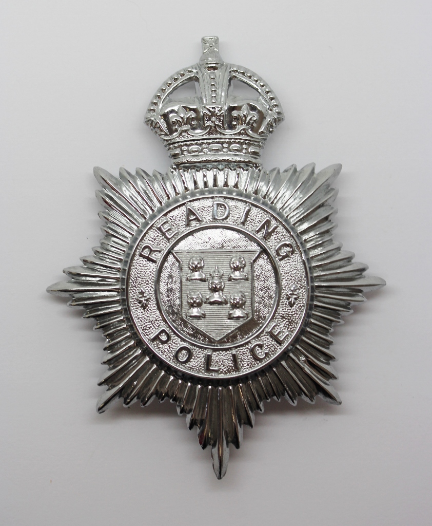 Reading Borough Police Helmet Plate - King's Crown