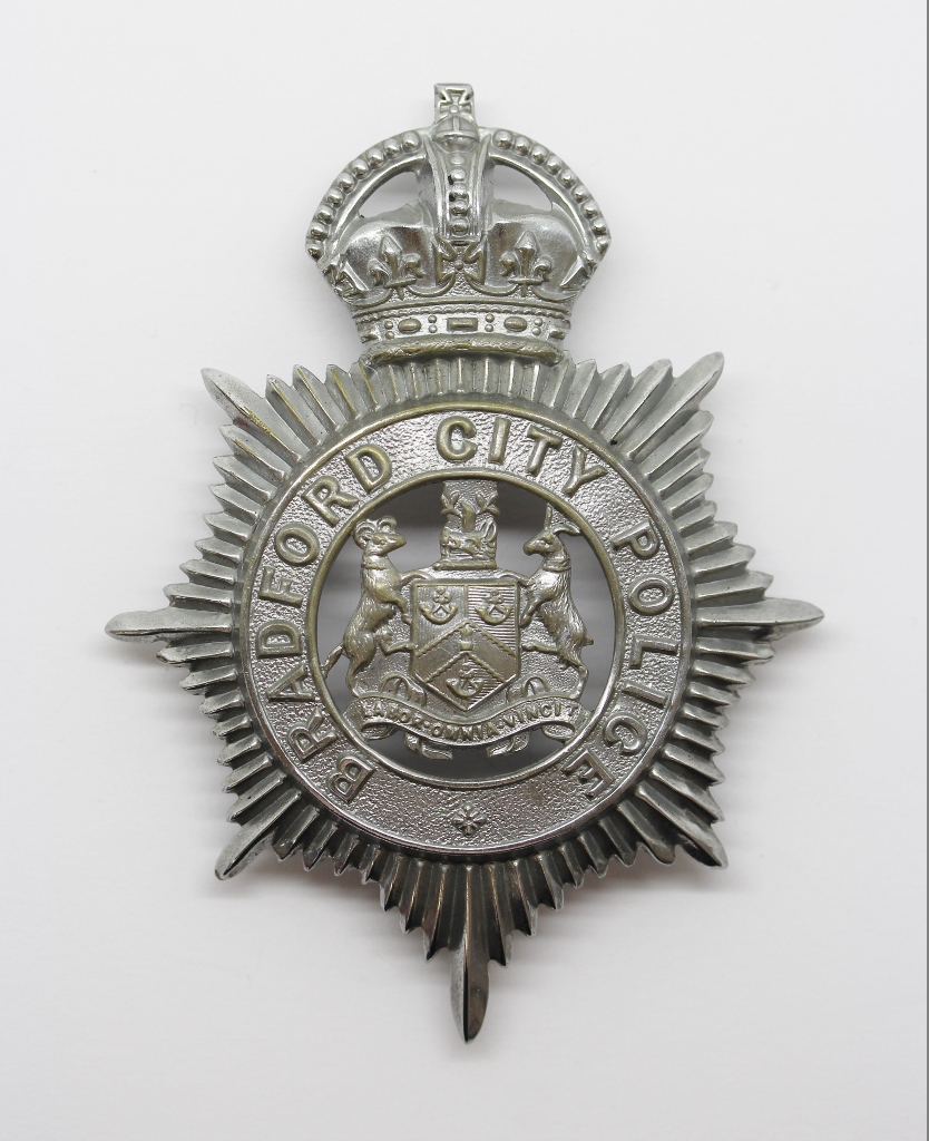 Bradford City Police Helmet Plate - King's Crown