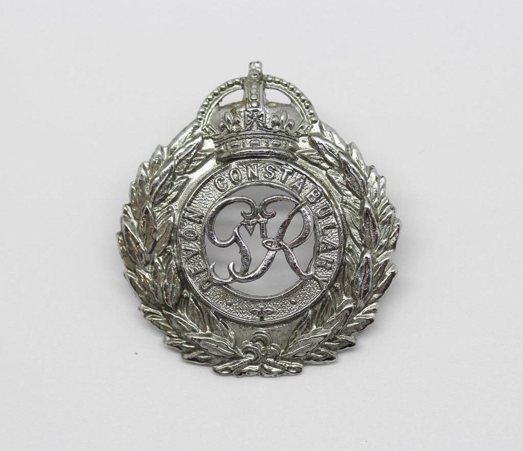 George VI Devon Constabulary Wreath Cap Badge