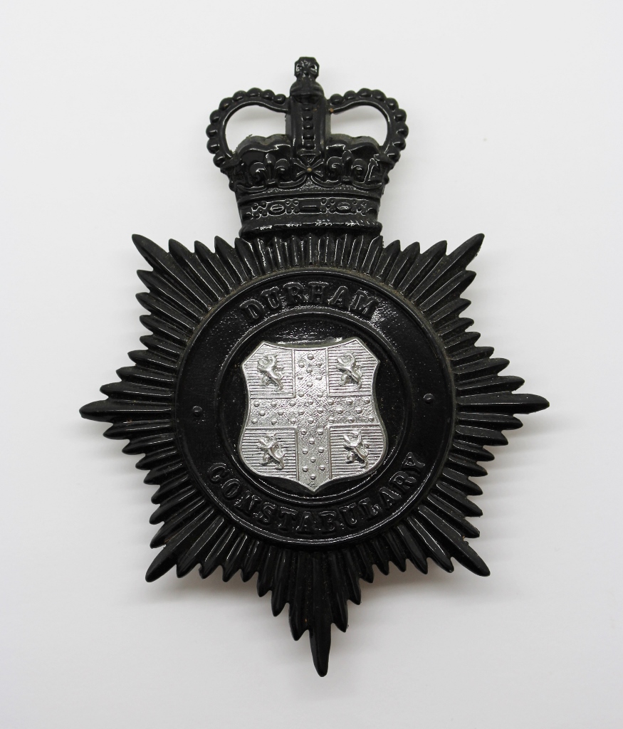 Durham Constabulary Night Helmet Plate - Queen's Crown