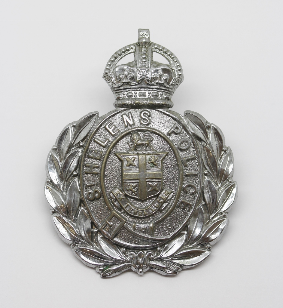 St. Helen's Police Helmet Plate - King's Crown