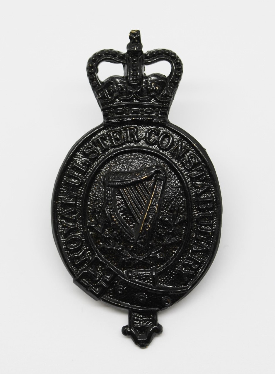 Royal Ulster Constabulary Night Helmet Badge - Queen's Crown