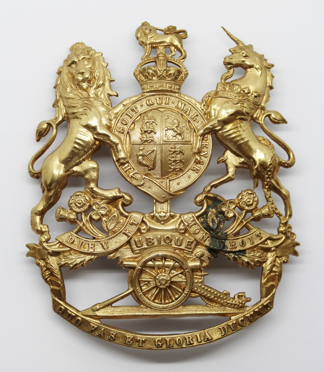 Edward VII Royal Artillery Blue Cloth Helmet Plate