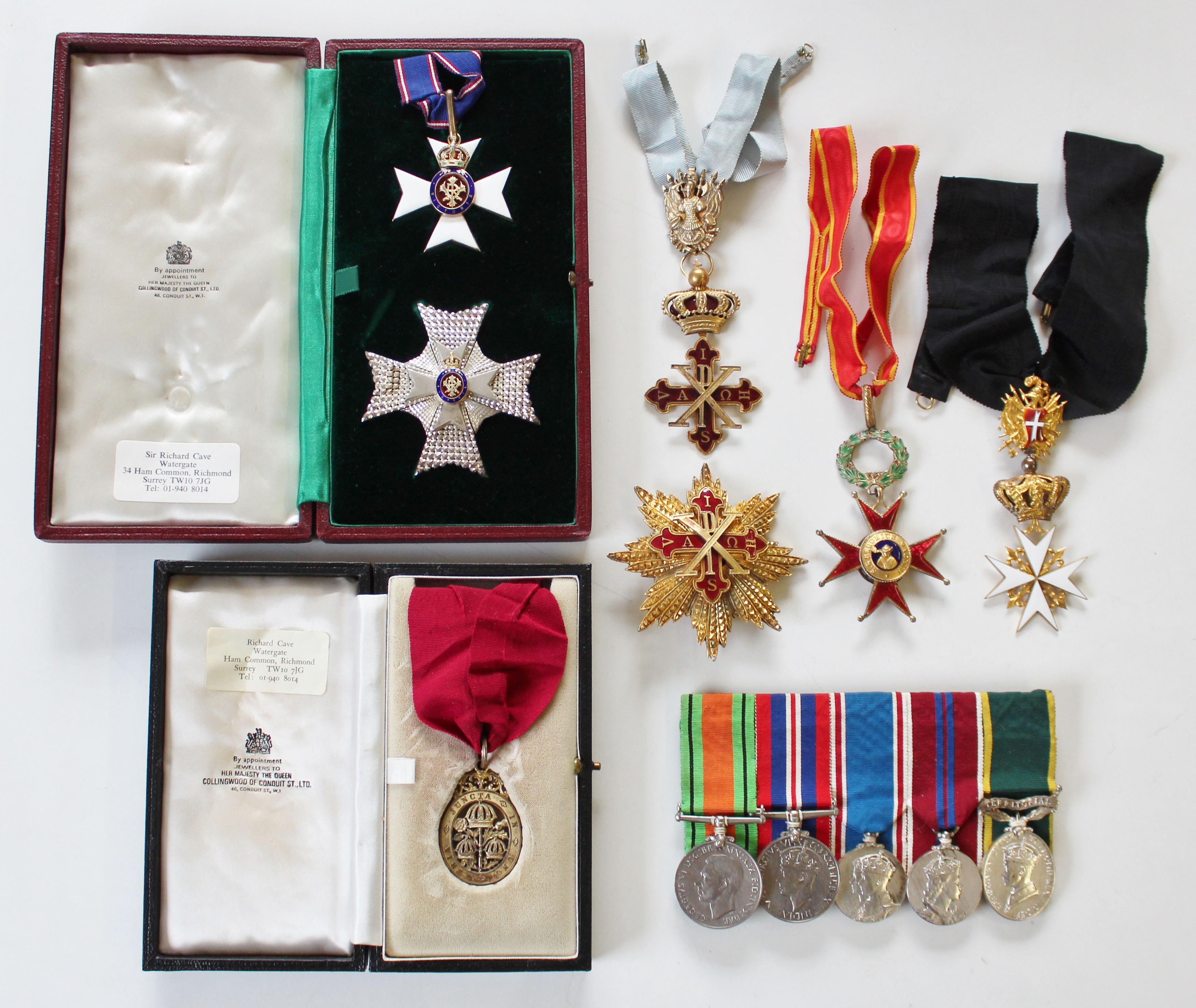 An Interesting K.C.V.O., Most Honourable Order of the Bath C.B. (Civil) Medal Group of Ten awarded to Sir Richard Philip Cave (Lieutenant, Rifle Brigade)