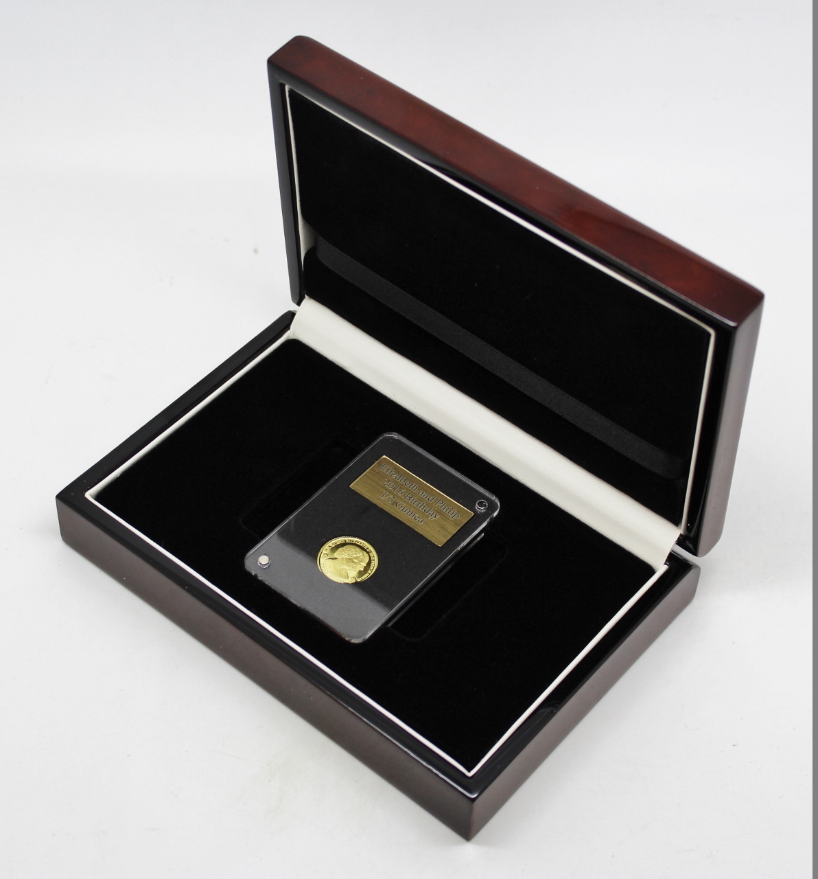 2016 Gibraltar Queen Elizabeth II & Prince Philip Birthday Gold Proof Third Guinea Coin